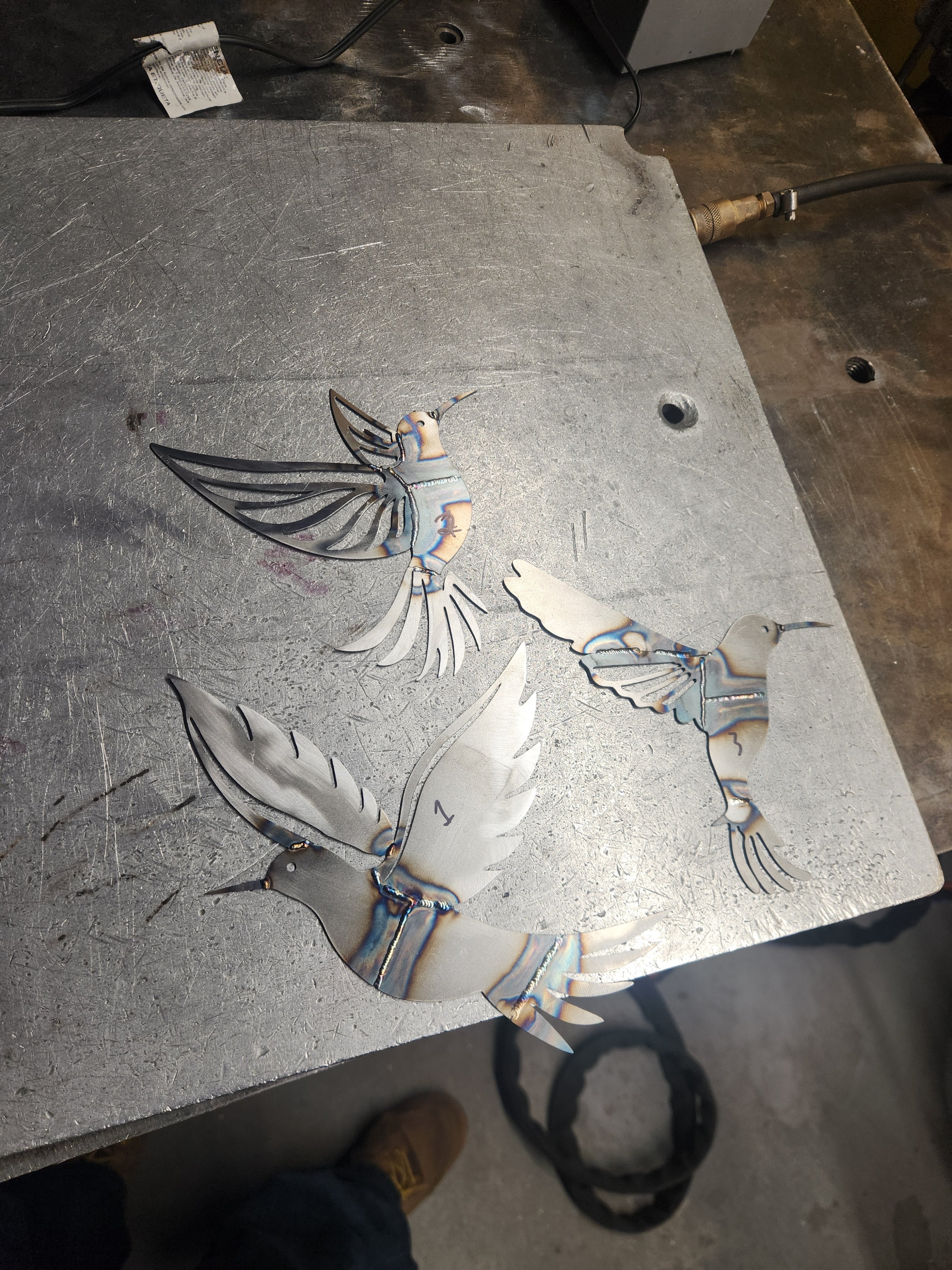 Tig welded bird decoration art