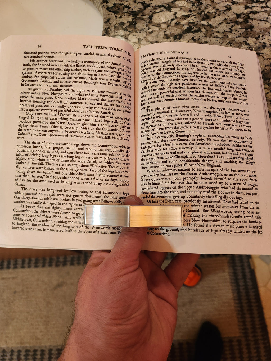 CNC machined page holder